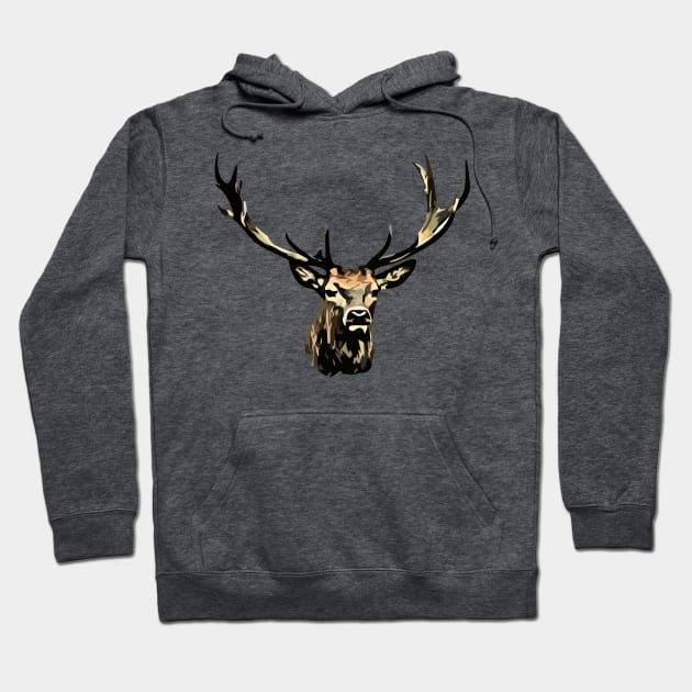 Red deer (Cervus elaphus) Hoodie by RosArt100